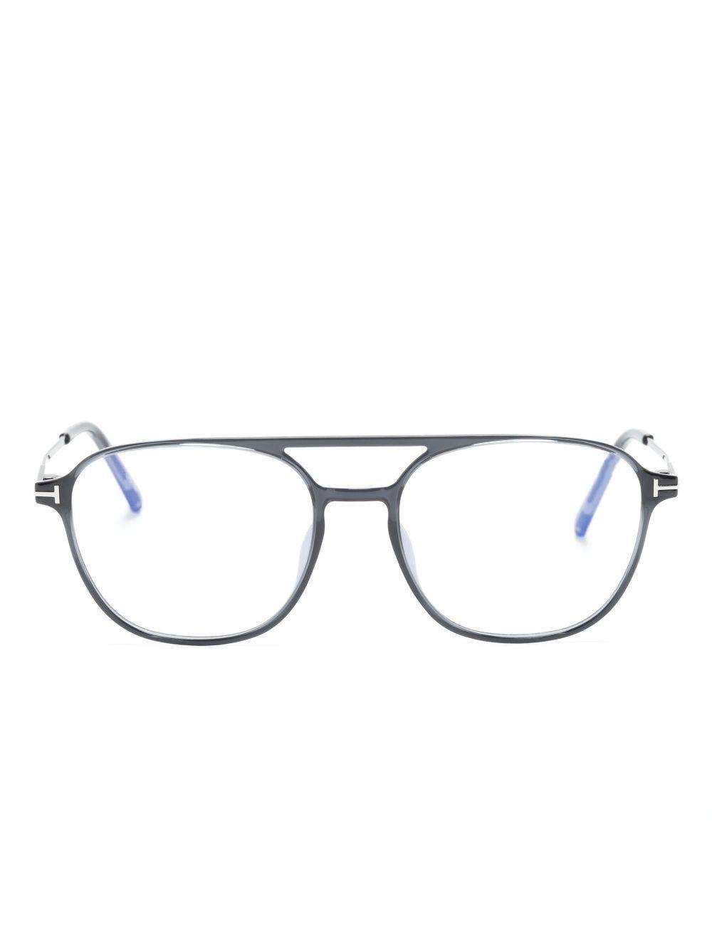 TOM FORD Pilot-frame Acetate Glasses In Blue Product Image