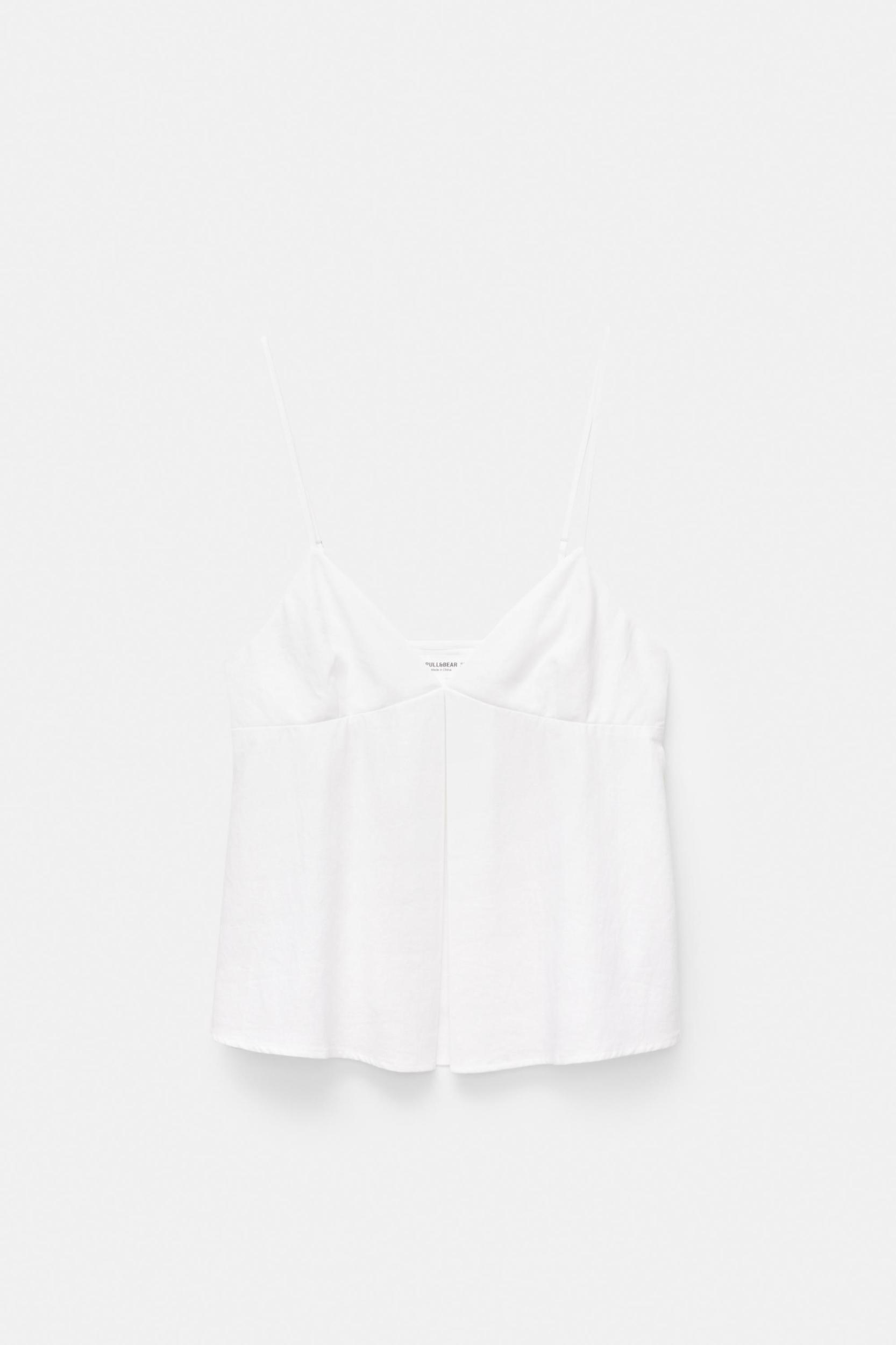 Strappy top with linen Product Image