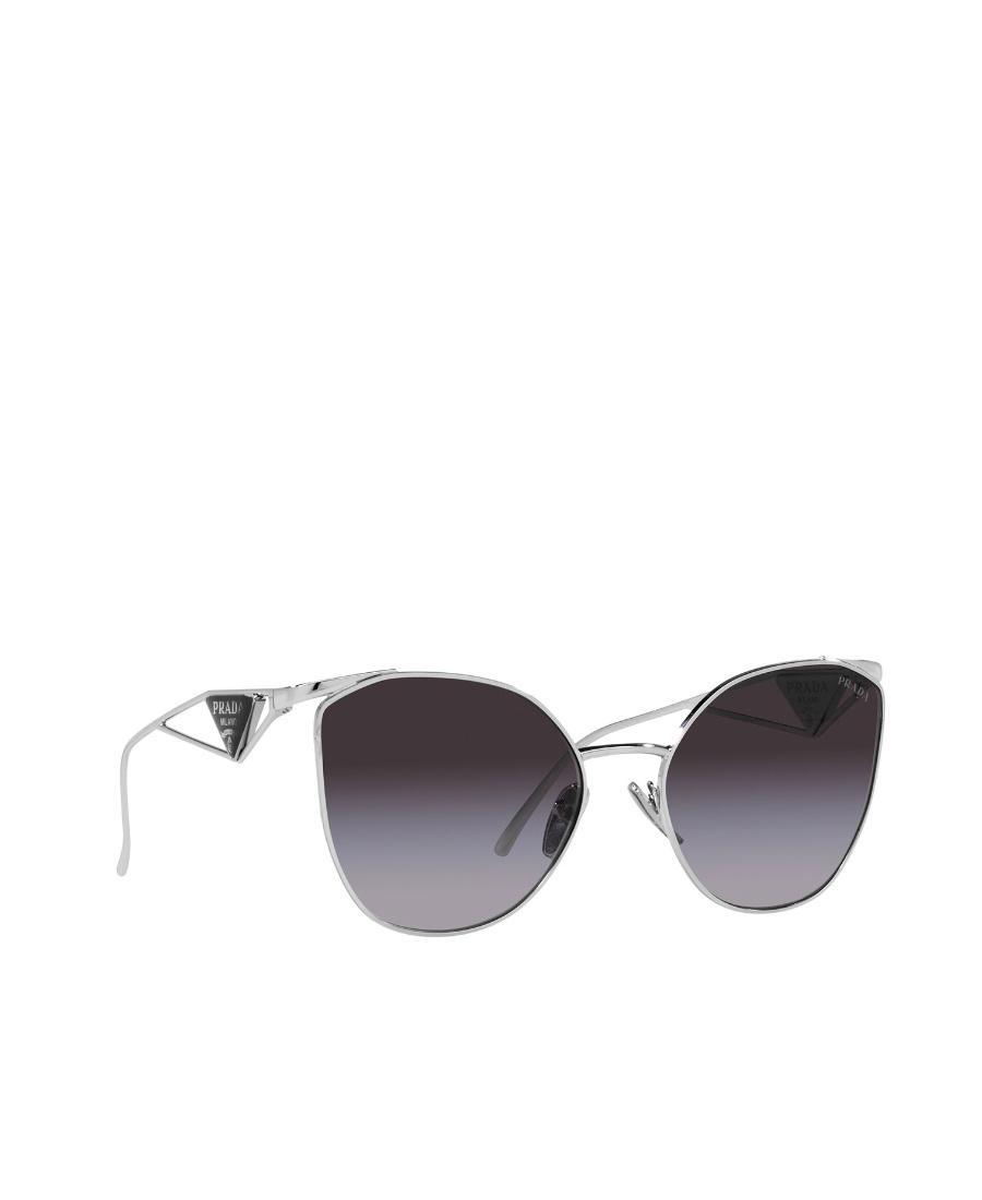 PRADA Logo Cat-eye Frame Sunglasses In Gray Product Image