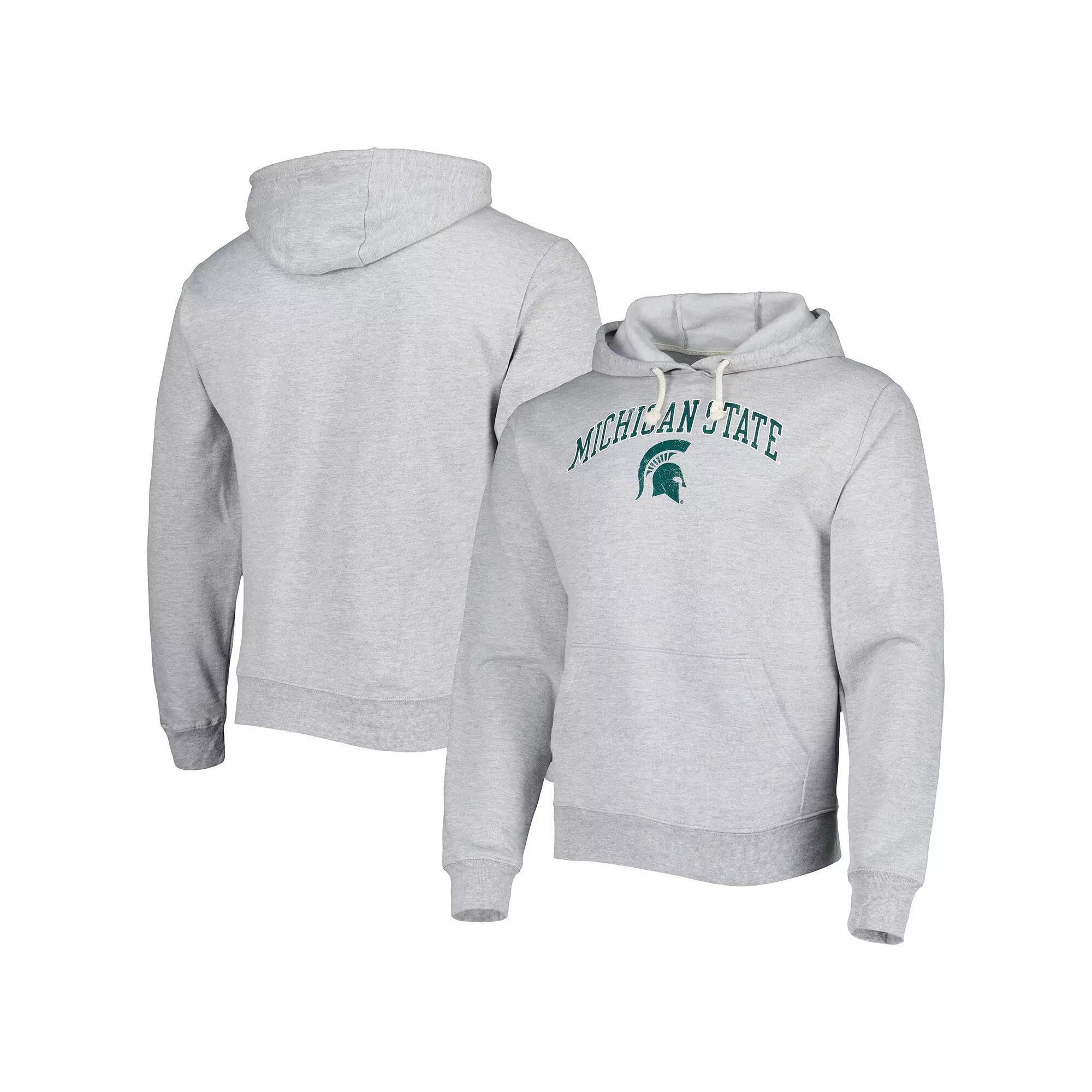 Men's League Collegiate Wear Heather Gray Michigan State Spartans Arch Essential Pullover Hoodie,  Product Image