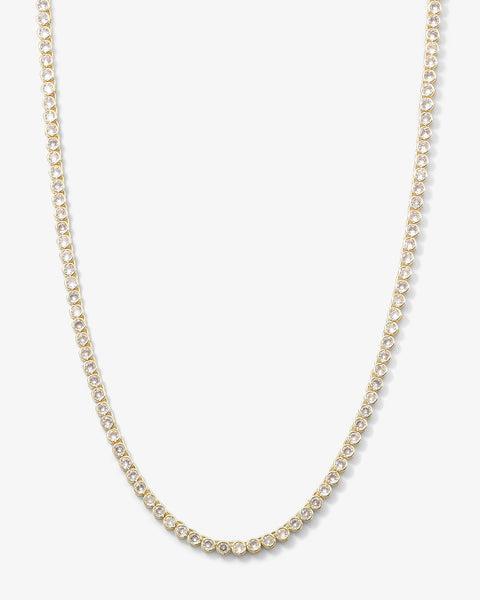 Baroness Tennis Necklace 18" - Gold| White Diamondettes Product Image