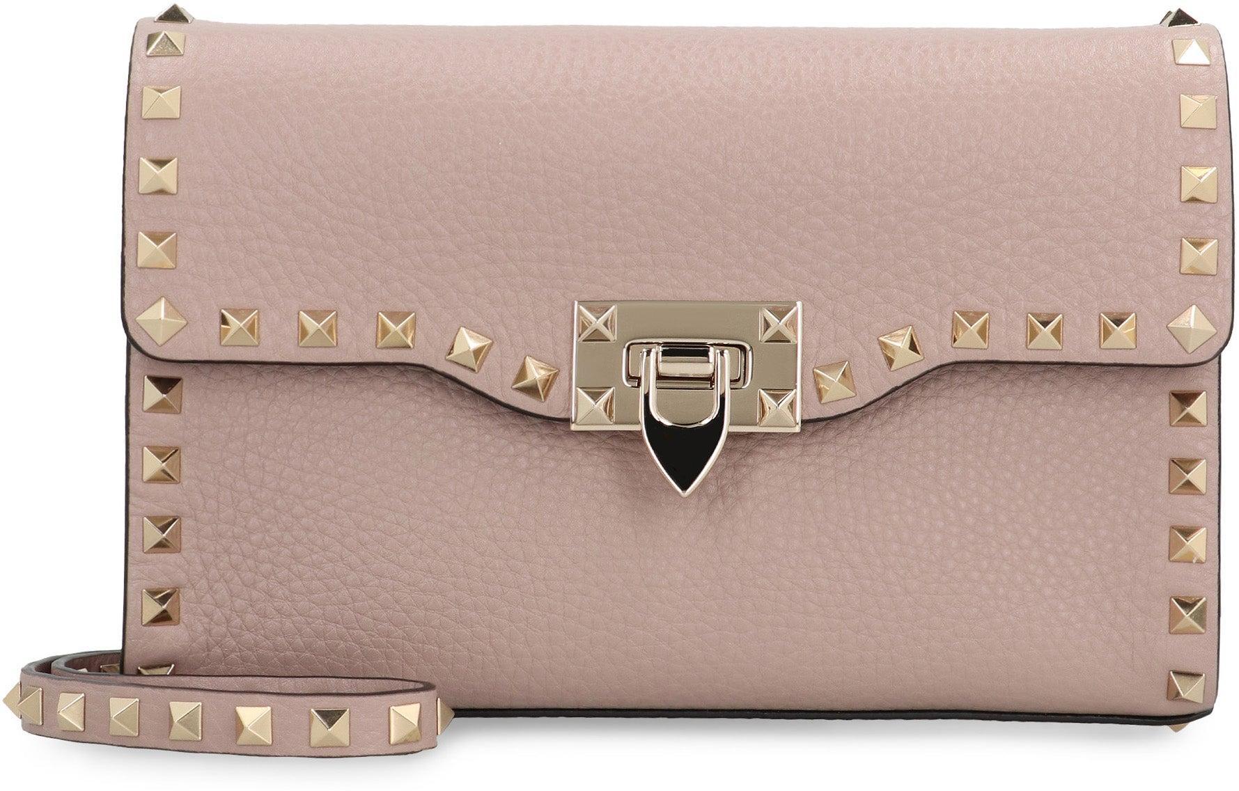 VALENTINO GARAVANI Mini Rockstud Leather Crossbody Handbag In Pink Product Image