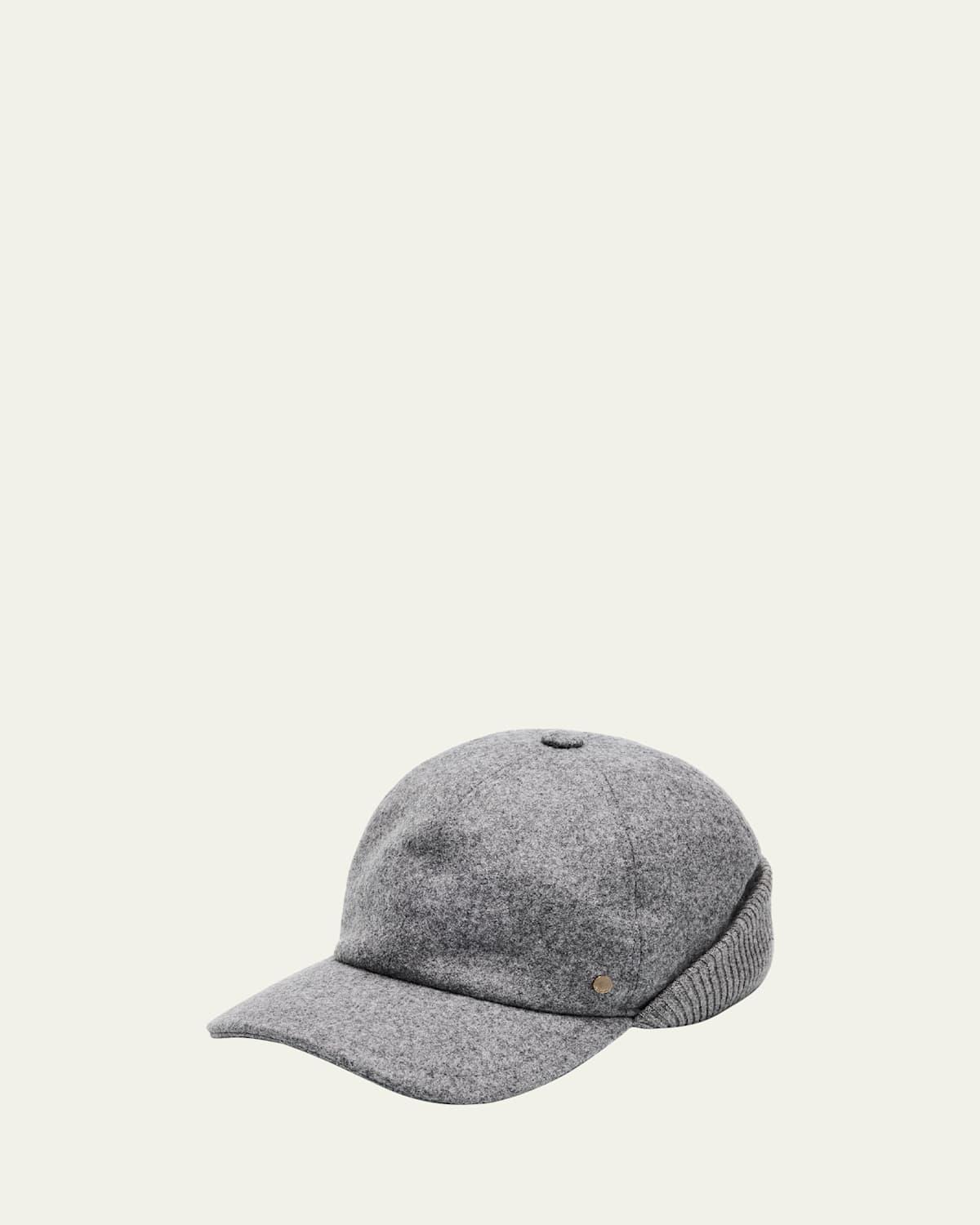 Mens Cashmere Baseball Cap with Ear Flaps Product Image