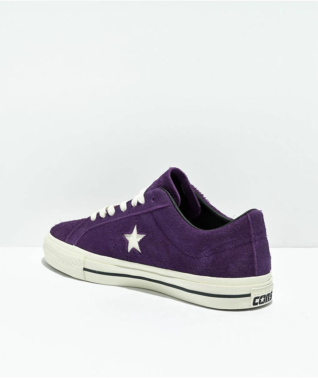 Converse One Star Pro Purple & White Suede Skate Shoes Product Image