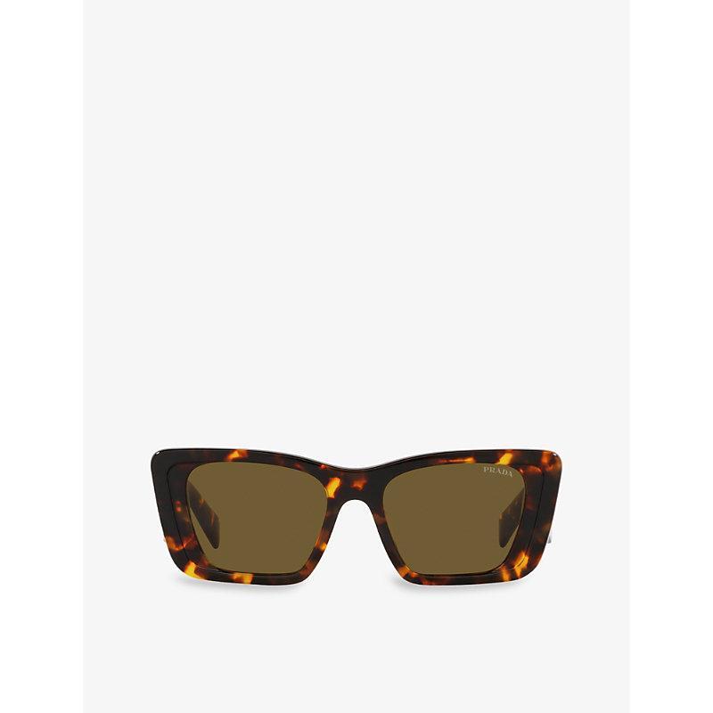 PRADA Womens Pr 08ys Butterfly-shaped Tortoiseshell Acetate Sunglasses Brown Product Image