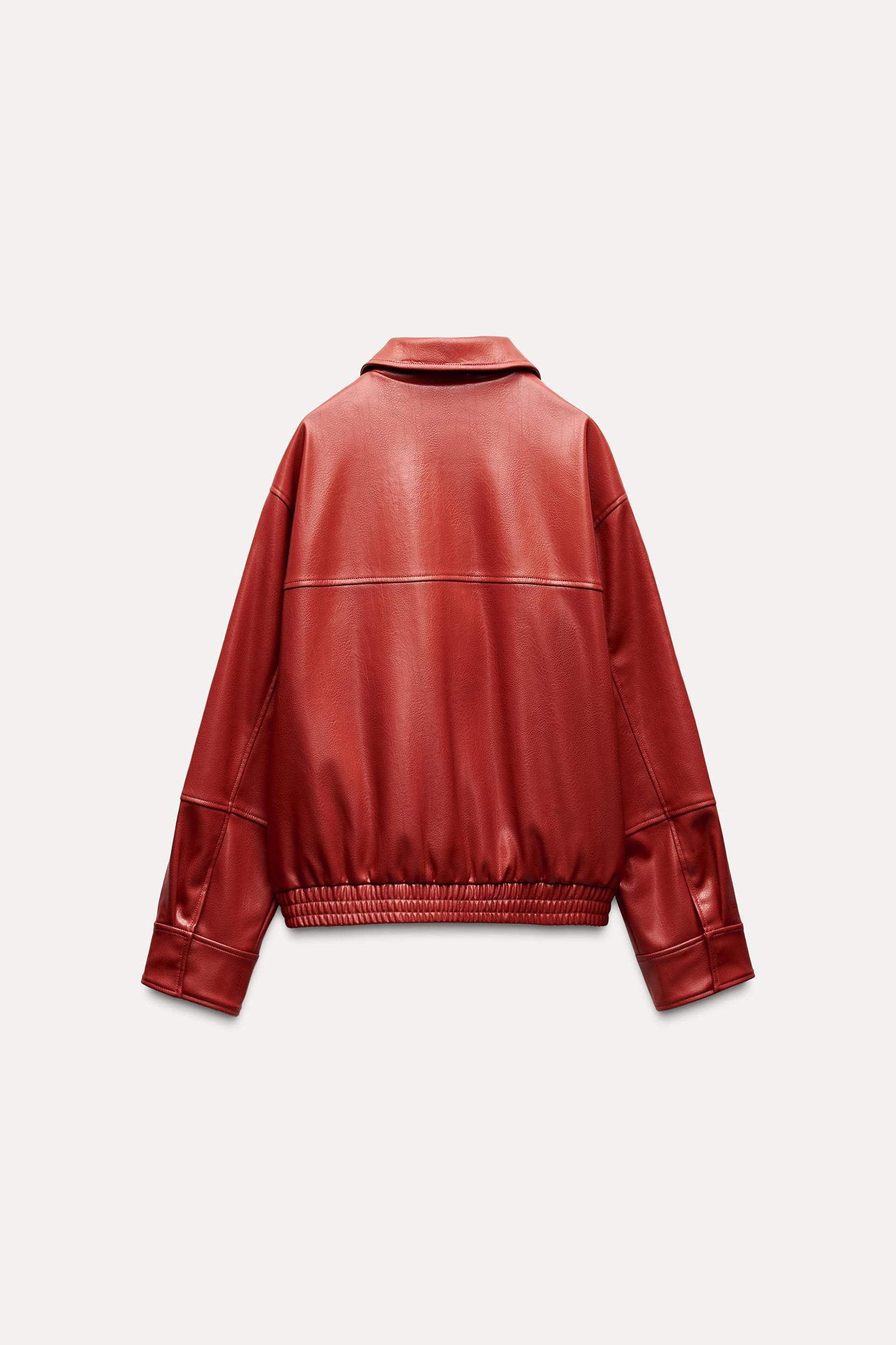 FAUX LEATHER BOMBER JACKET Product Image