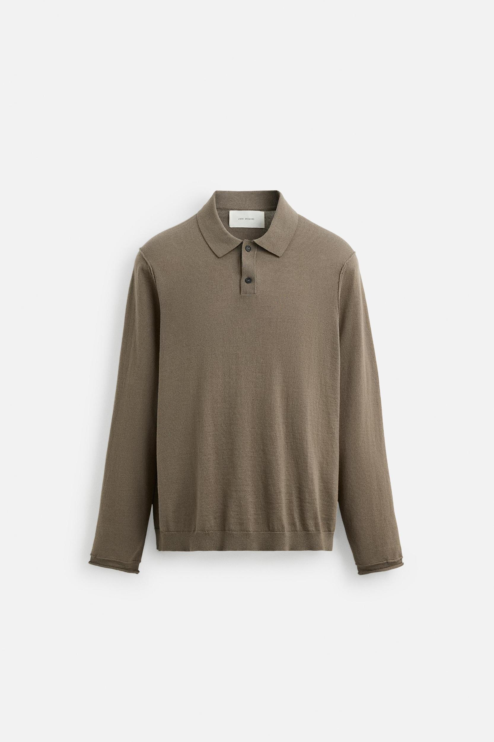 KNIT WOOL-COTTON POLO SHIRT Product Image