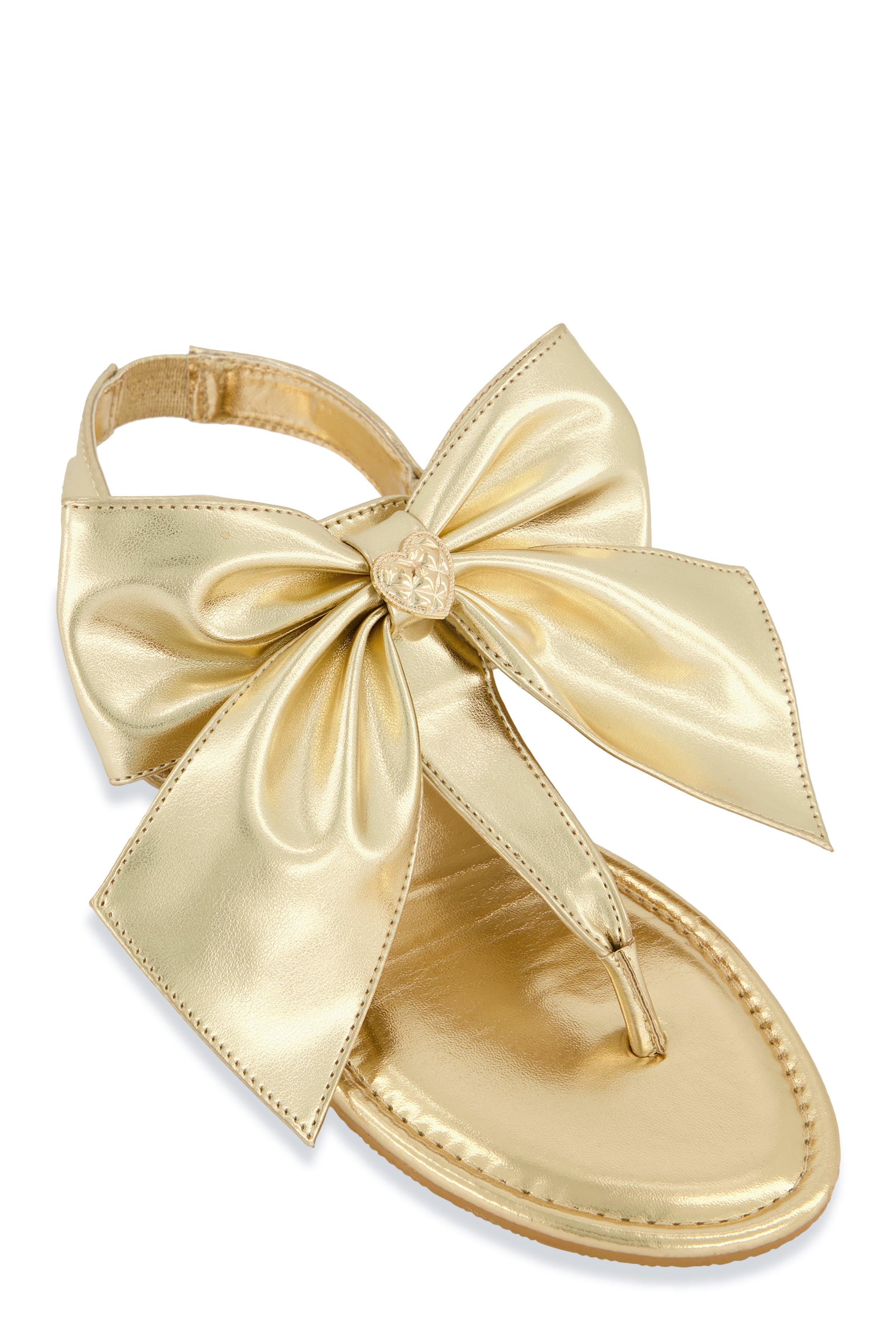 Womens Heart Charm Bow Corded Thong Sandals Product Image