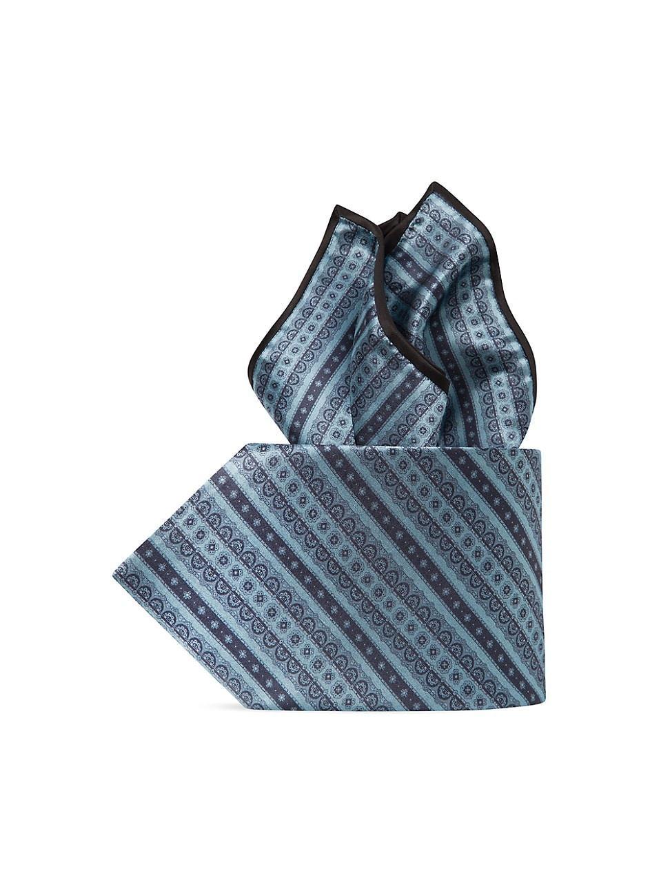 Mens Luxury Hand-Printed Silk Tie Set Product Image