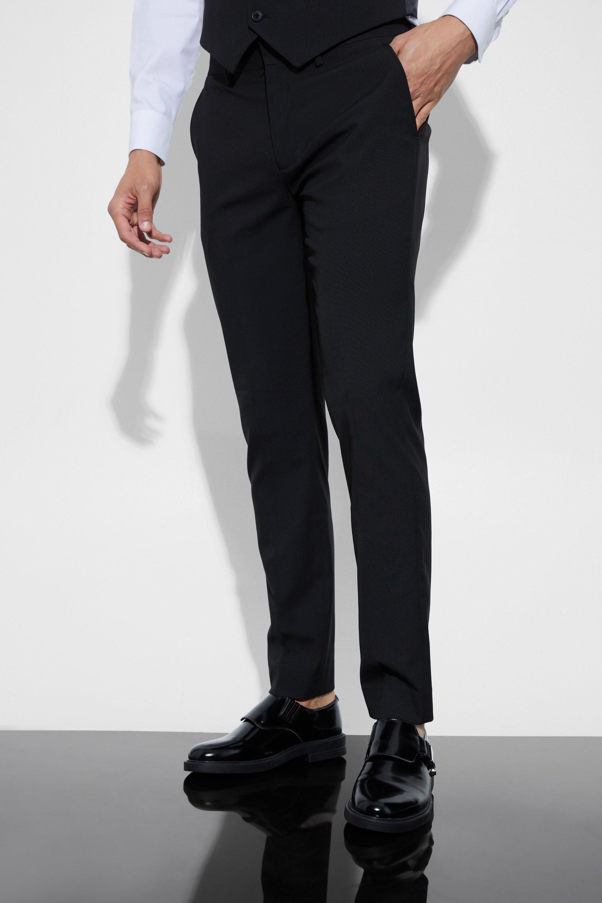 Mens Black Skinny Suit Trousers, Black Product Image