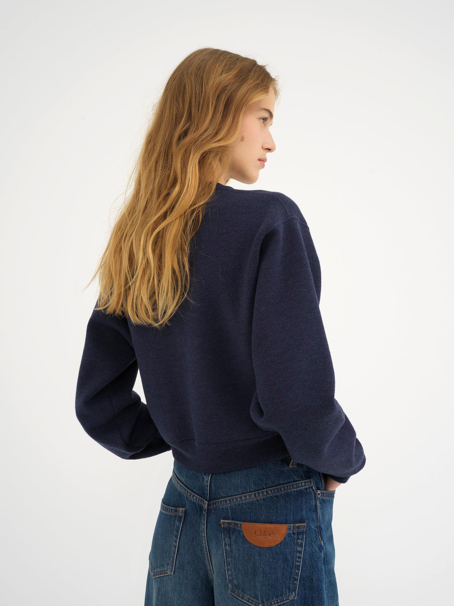 Knitted logo sweater in wool Product Image