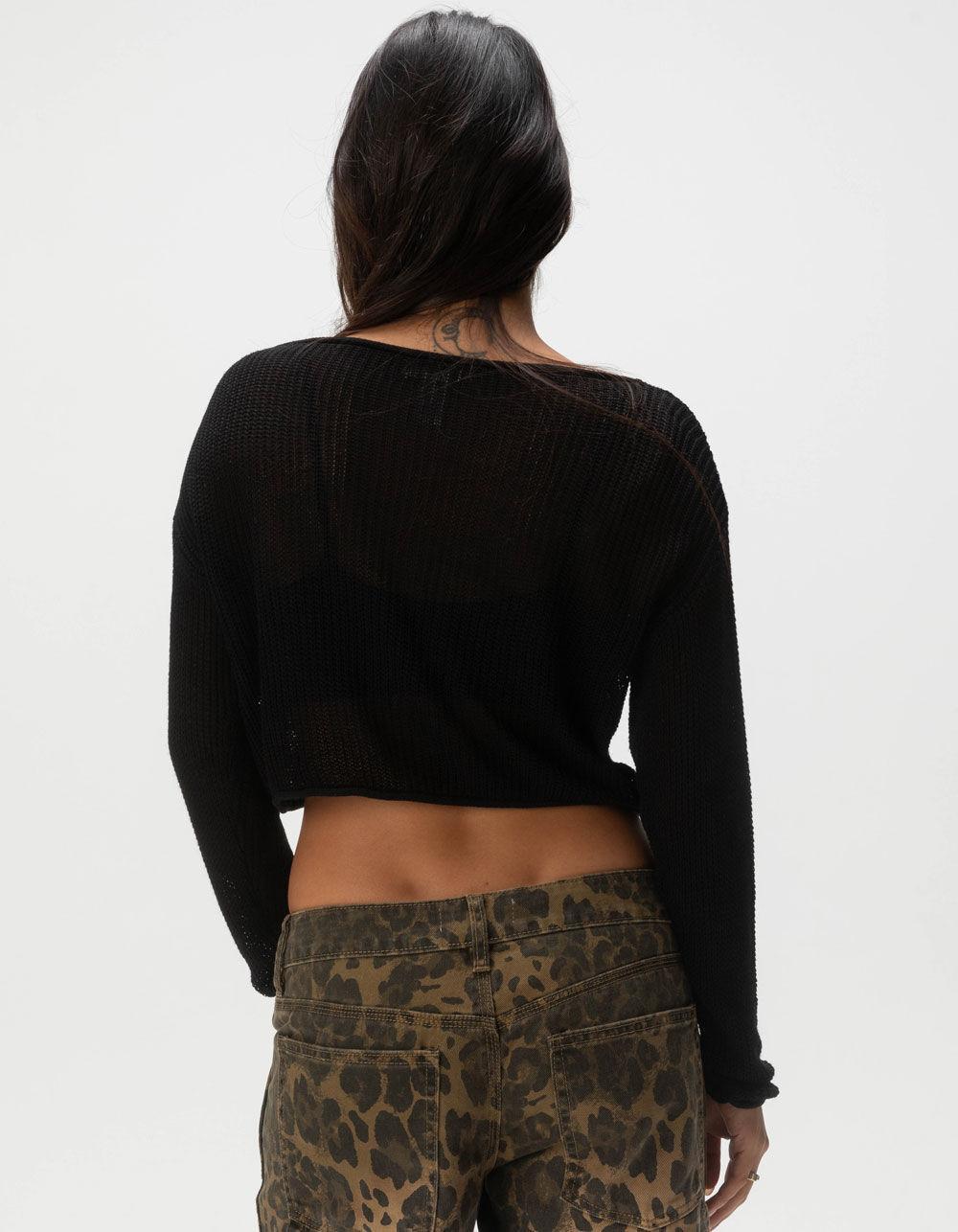 FULL TILT Mesh Womens Pullover Sweater - TAN Product Image