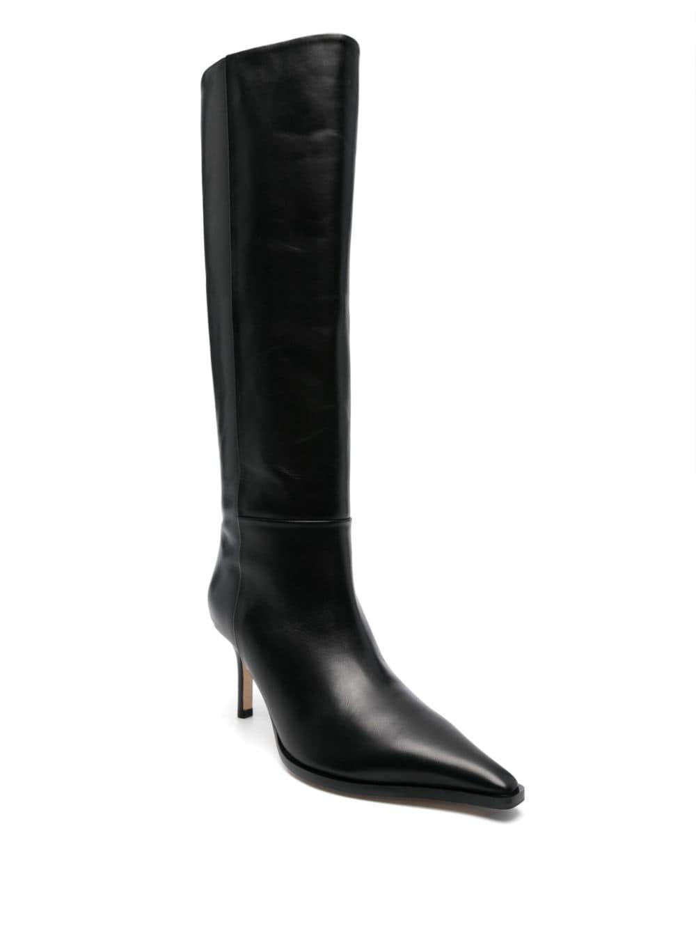 70mm Leather Boots In Black Product Image