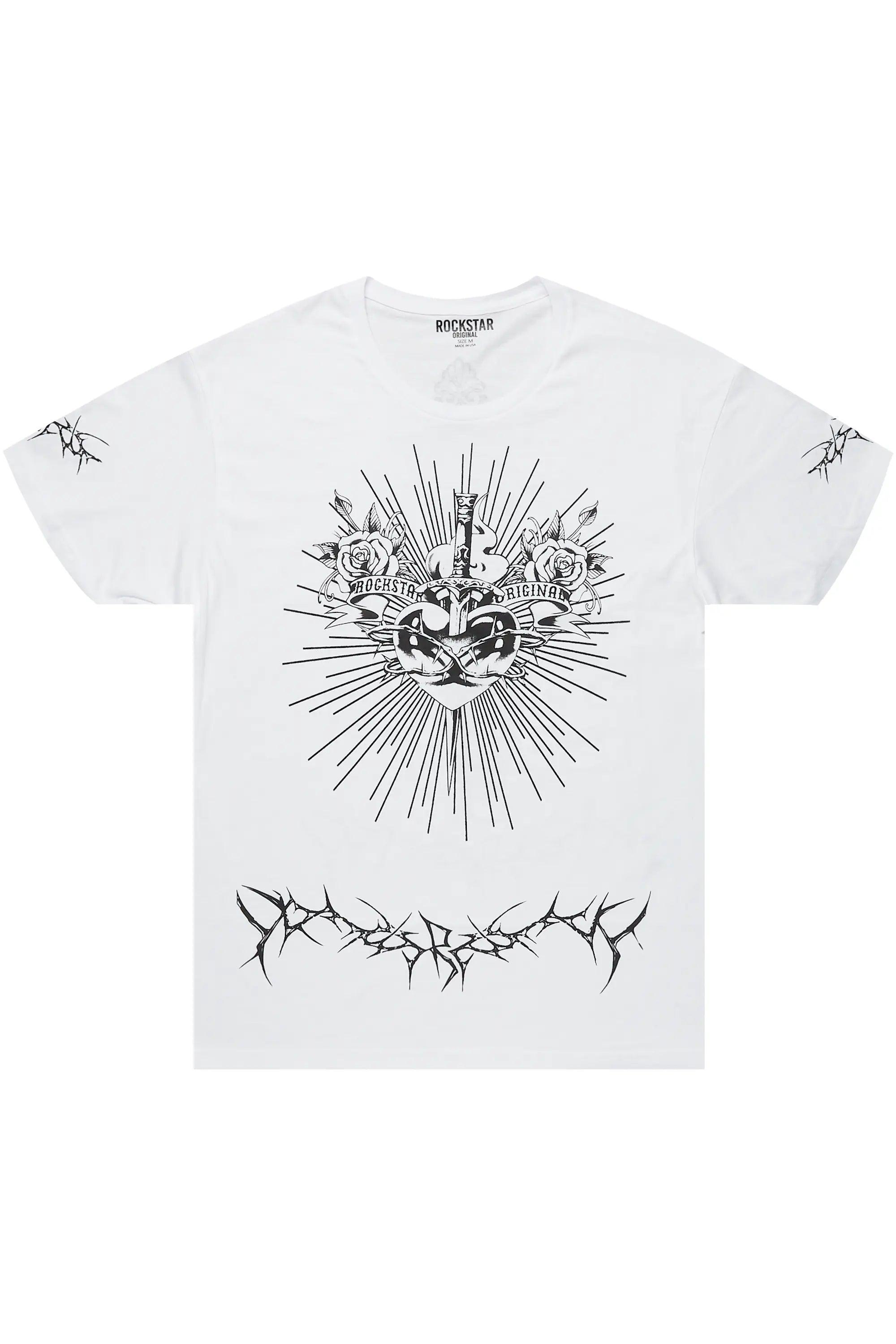 Leander White/Black Graphic T-Shirt Male Product Image