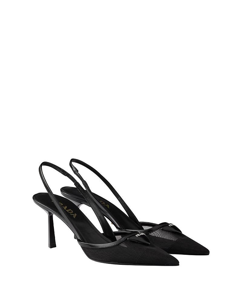 Prada Womens Mesh Fabric Slingback Pumps Product Image