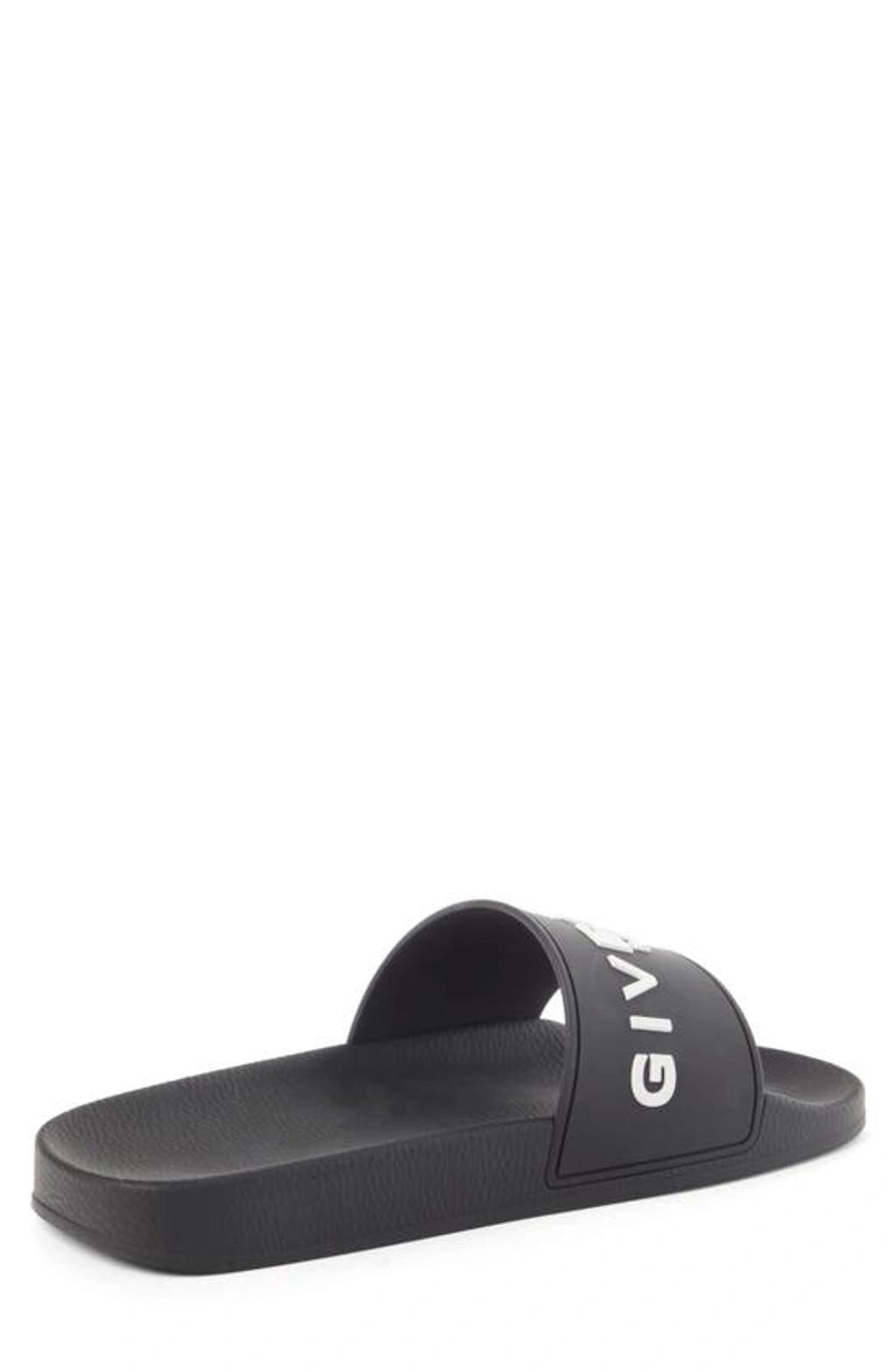 Black Logo-Print Pool Slides Product Image