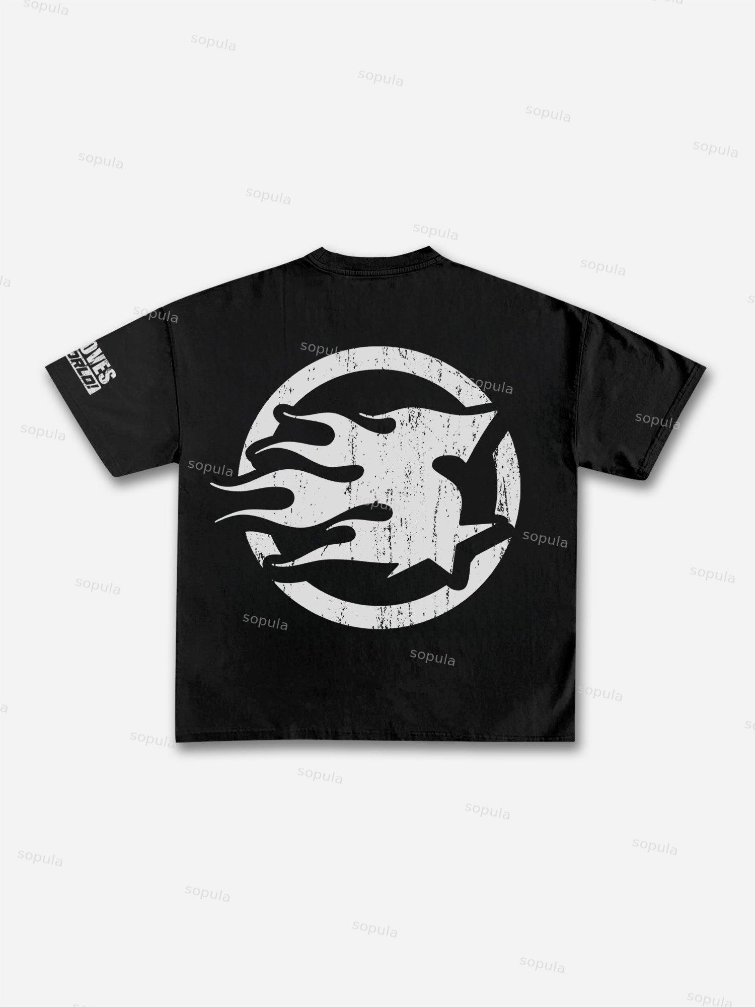 Men's God Loves The World Vintage Graphic Cotton T-Shirt Product Image