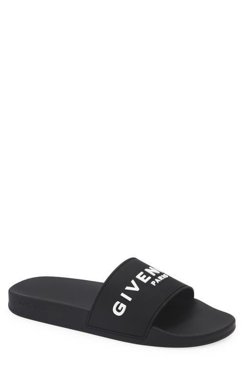 Black Logo-Print Pool Slides Product Image
