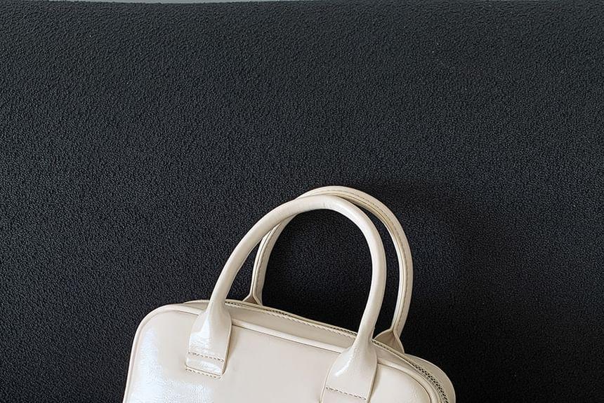 Faux Leather Plain Shoulder Bag Product Image