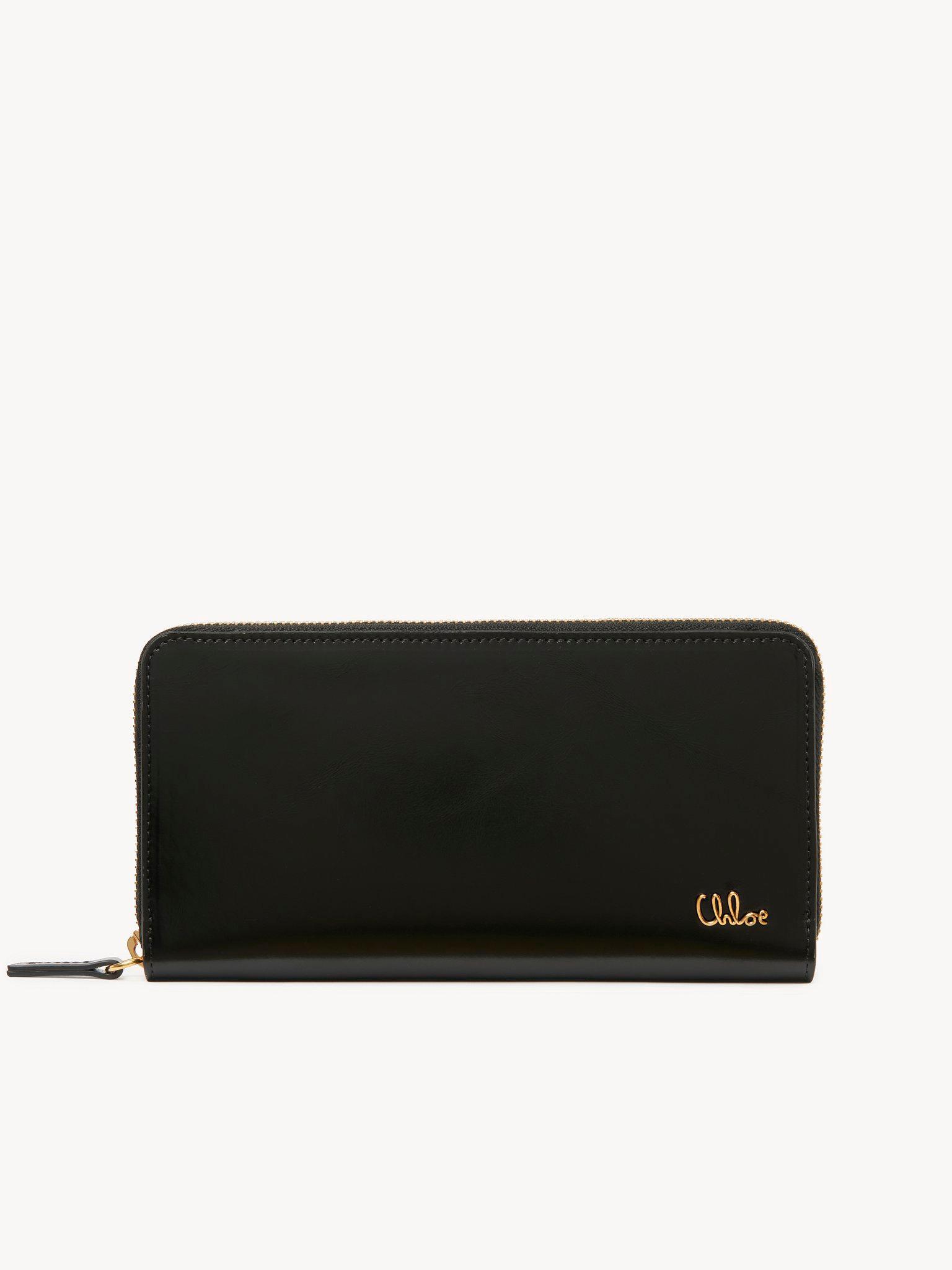 Chloé Iconic zipped long wallet in shiny leather Product Image