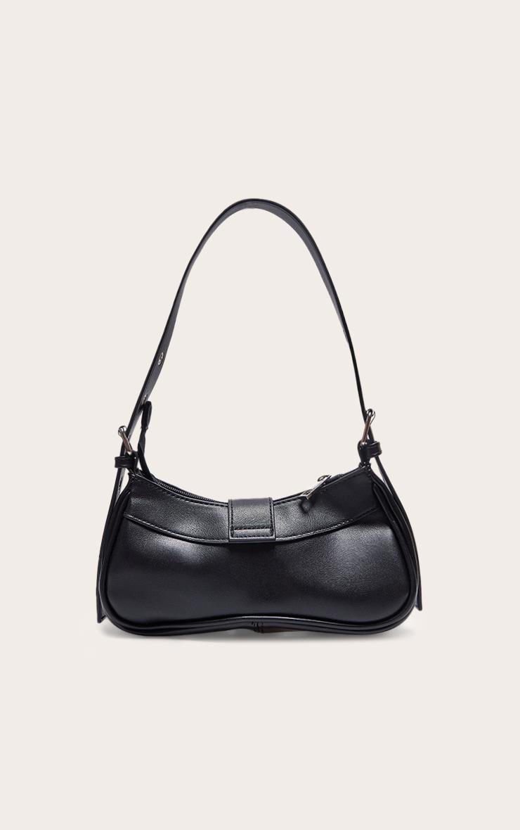 Black PU Eyelet Buckle Shoulder Bag Product Image