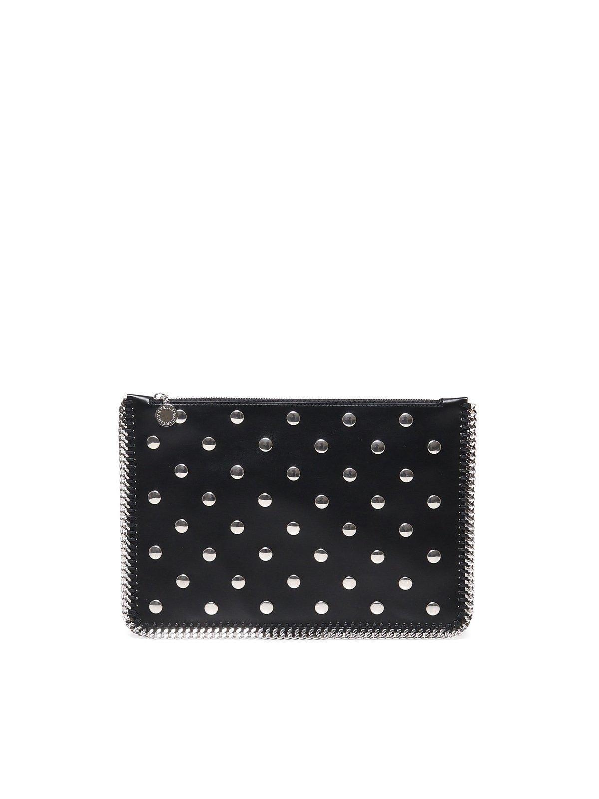 Falabella Studded Zippered Pouch Bag In Black Product Image