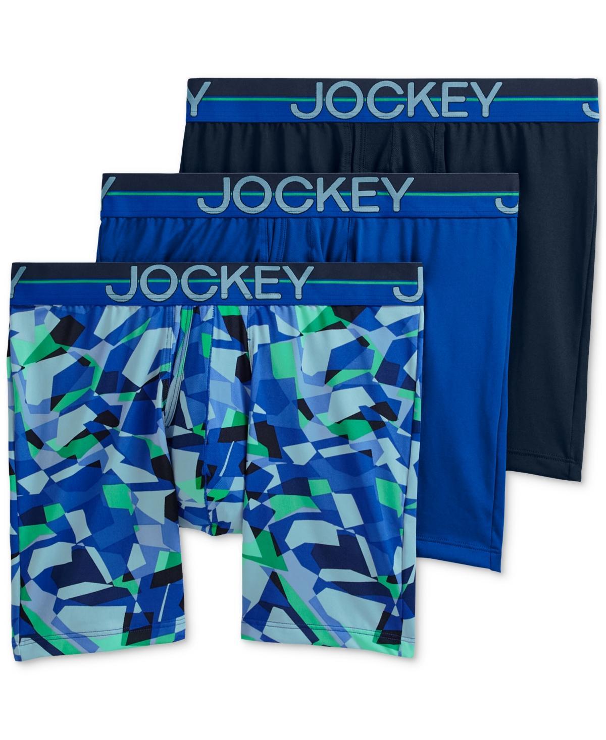 Men's Jockey® Infinite Cool 3-pk Microfiber Stretch 5" Boxer Briefs, Size: XL, Military Green Team Product Image