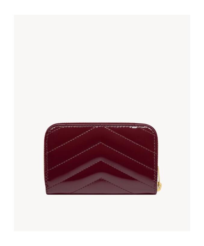 SAINT LAURENT Logo Wallet In Dkredwine Product Image