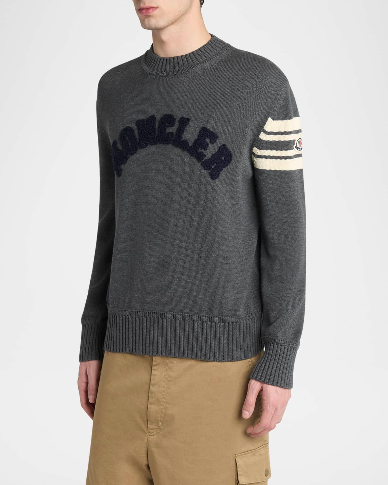 Men's Curved Logo Knit Crewneck Sweater Product Image