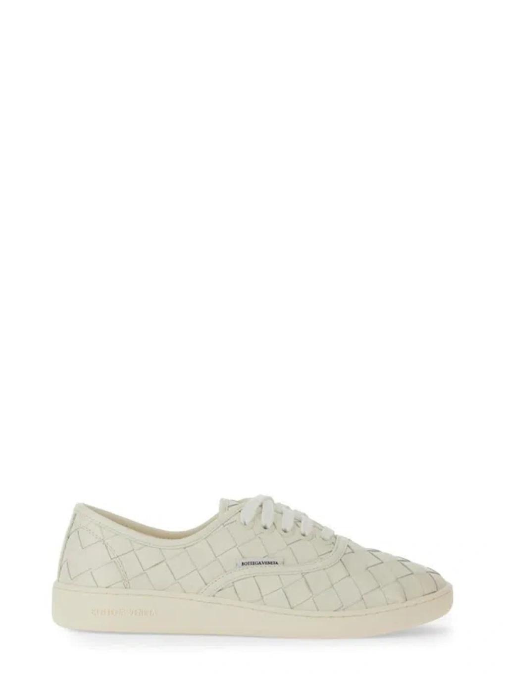 BOTTEGA VENETA Intrecciato Leather Sneakers In White Product Image