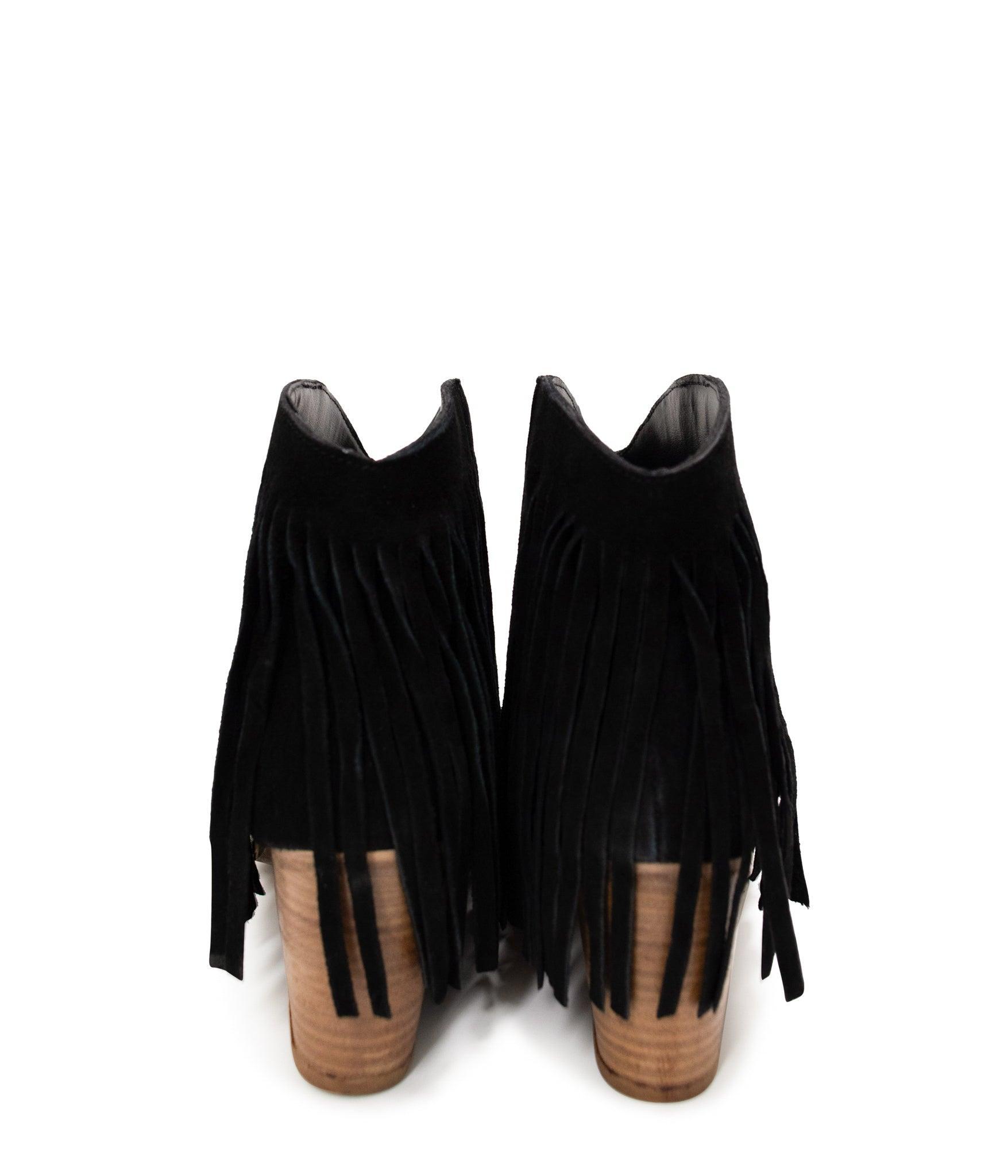 Amos Fringe Ankle Bootie in Tan Suede (Online Exclusive) Product Image