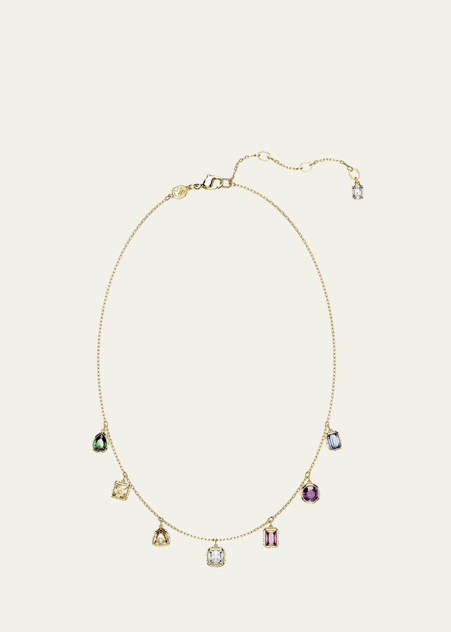 Womens Chroma Goldtone & Crystal Mixed Cuts Droplet Necklace Product Image