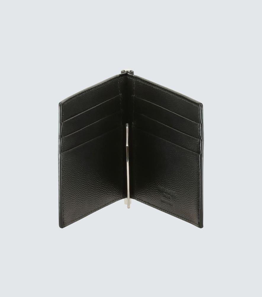 SAINT LAURENT Grain Leather Wallet With Money Clip In Black Product Image