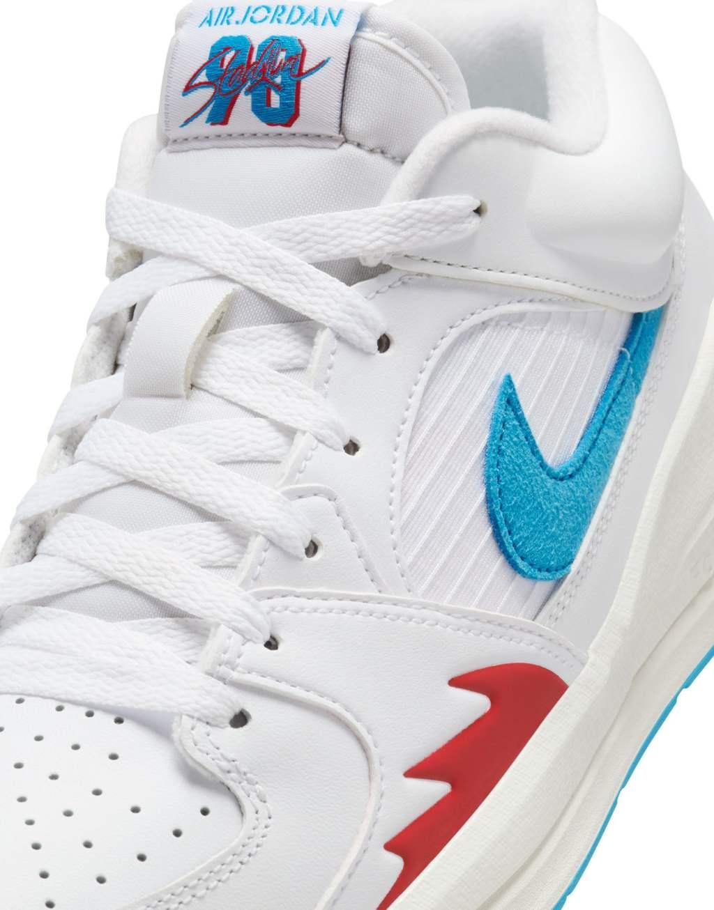 Jordan Stadium 90 sneakers in white, red and blue Product Image