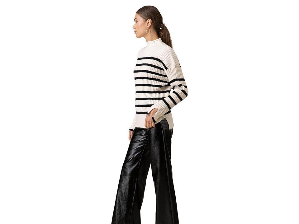 line and dot Sunday Stripe Sweater (Ivory/Black) Women's Sweater Product Image