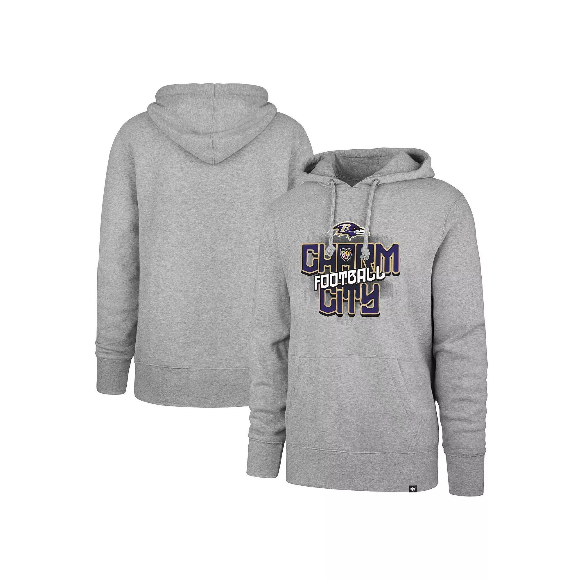 Men's '47 Gray Baltimore Ravens Regional Headline Pullover Hoodie,  Product Image