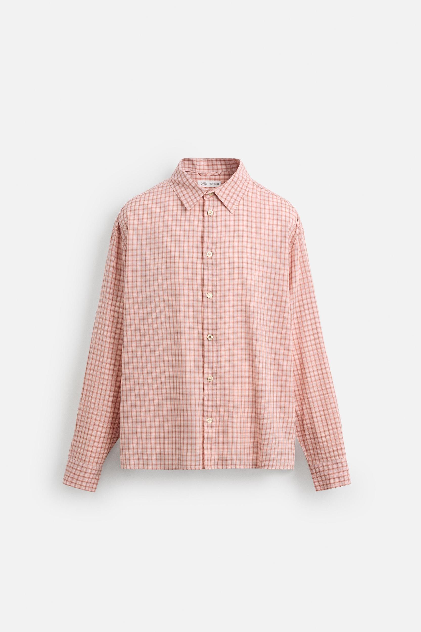 CHECKED COTTON-VISCOSE SHIRT Product Image