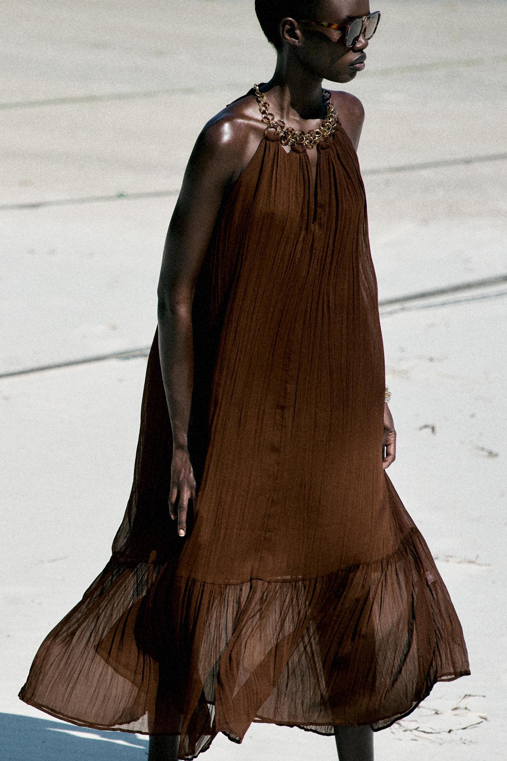 GROMMET HALTER MIDI DRESS Product Image