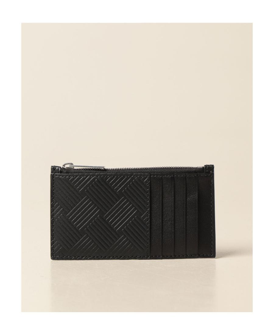 BOTTEGA VENETA Intrecciato Embossed Cardholder In Black Product Image