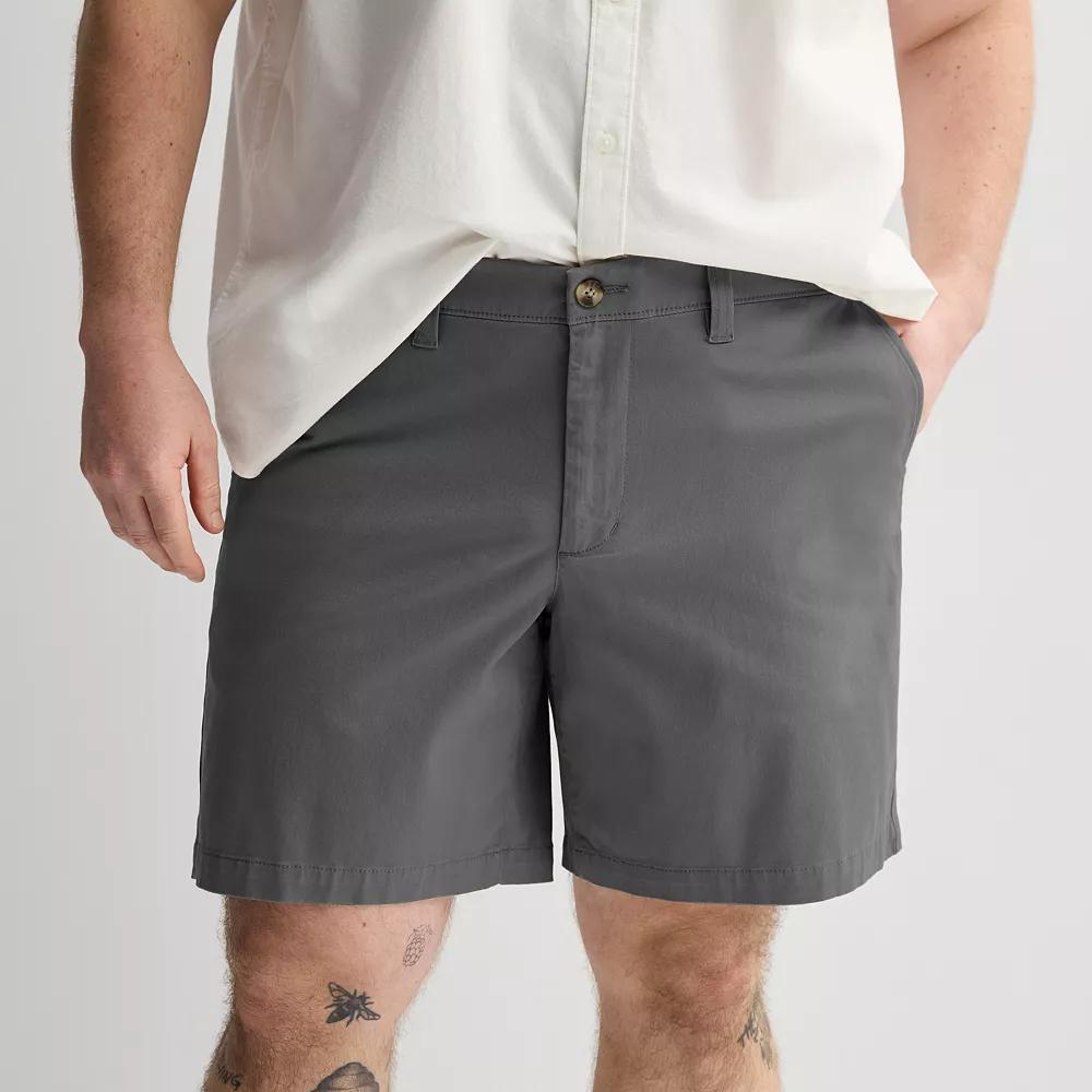 Big & Tall Sonoma Goods For Life® Below-the-Knee Flexwear Flat Front Shorts, Men's, Size: 48, Magnet Product Image