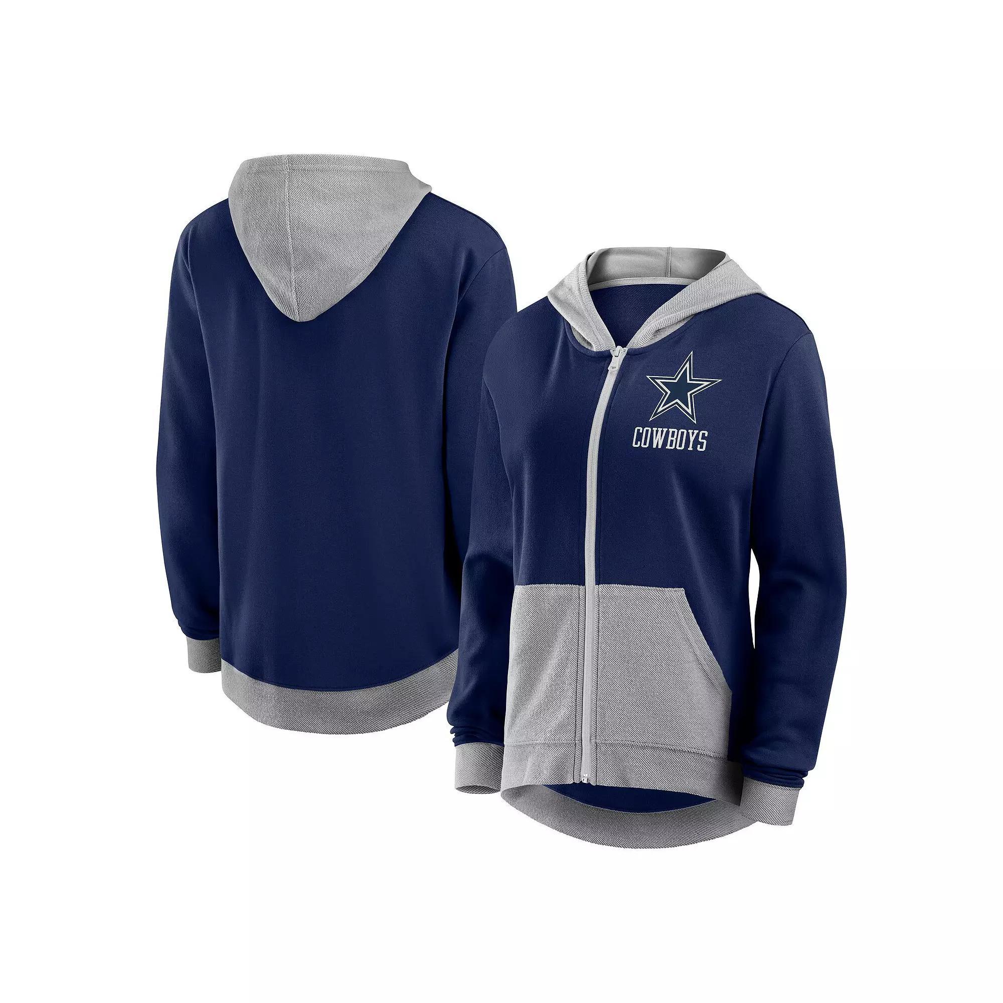 Women's  Navy Chicago Bears Hit It French Terry Full-Zip Hoodie, Size: Small, Blue Product Image