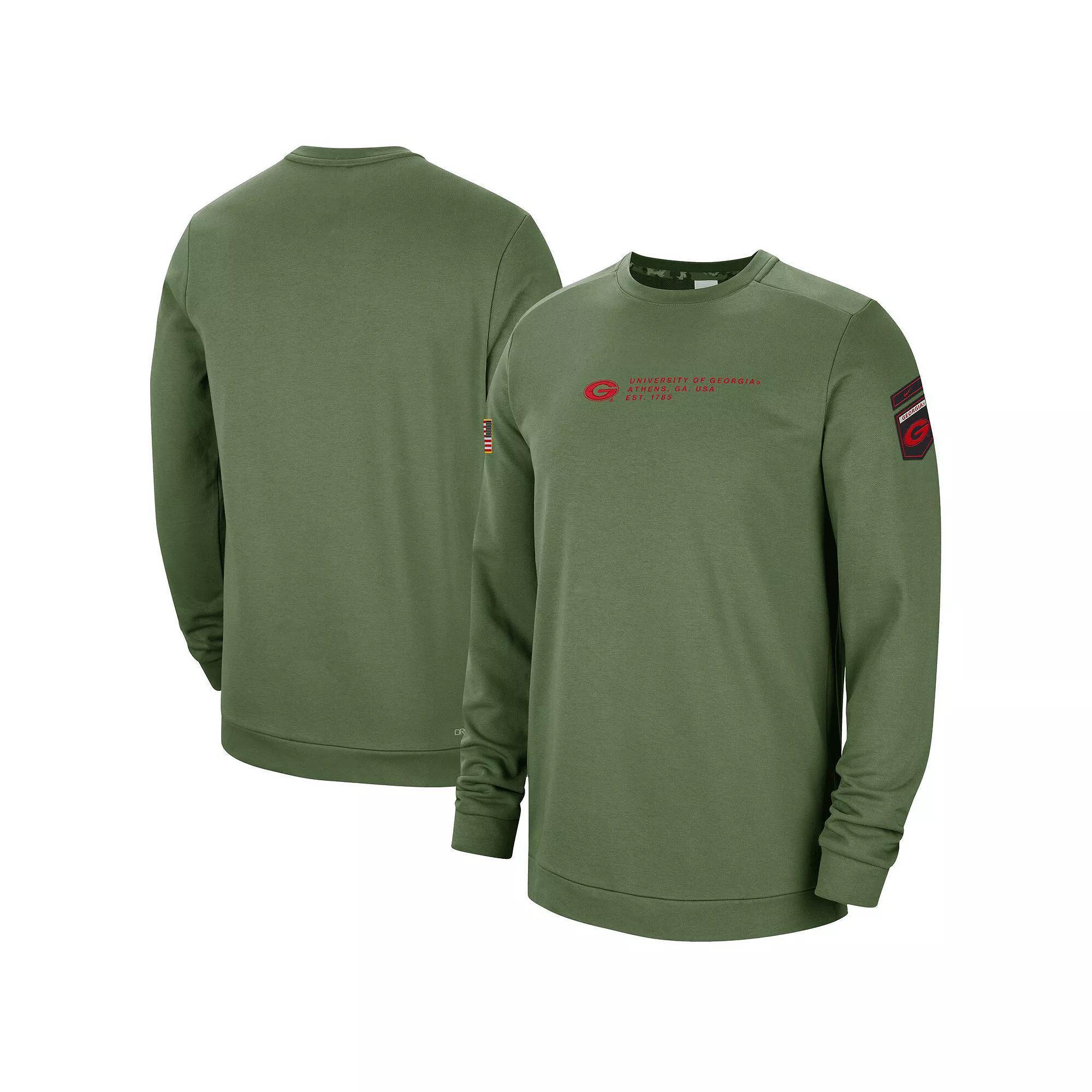 Men's Nike Olive Georgia Bulldogs Military Pullover Sweatshirt,  Product Image