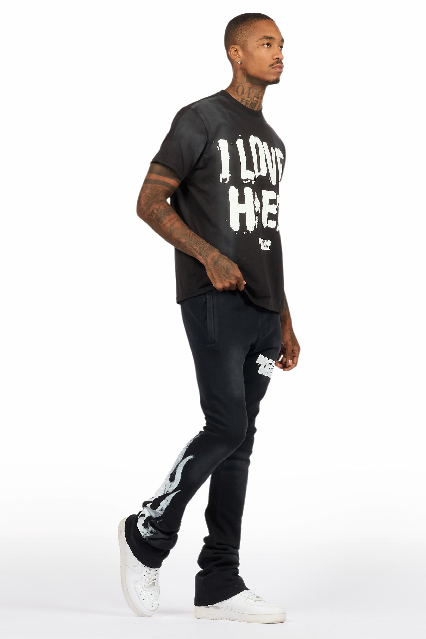 Banyan Black T-Shirt/Stacked Flare Track Set Male Product Image