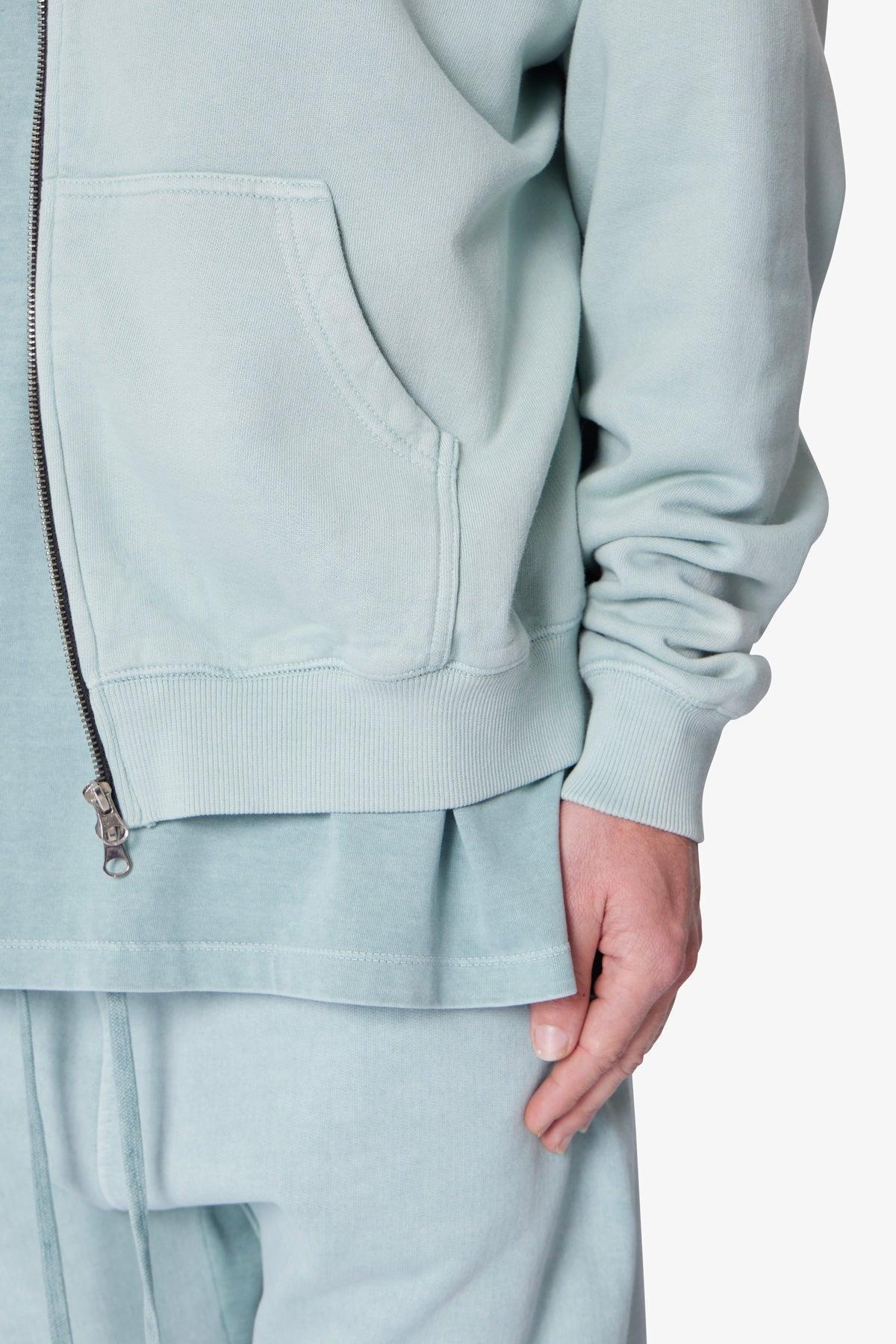 Faded Basic Zip Up Hoodie - Slate Product Image