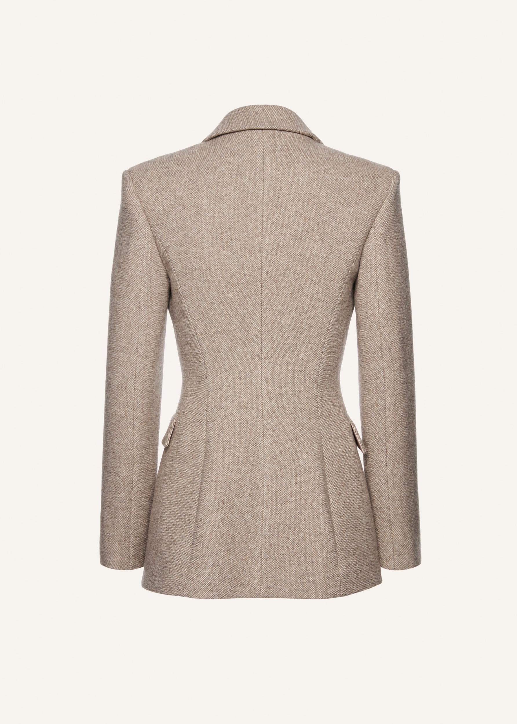 Wool hourglass blazer in beige Product Image