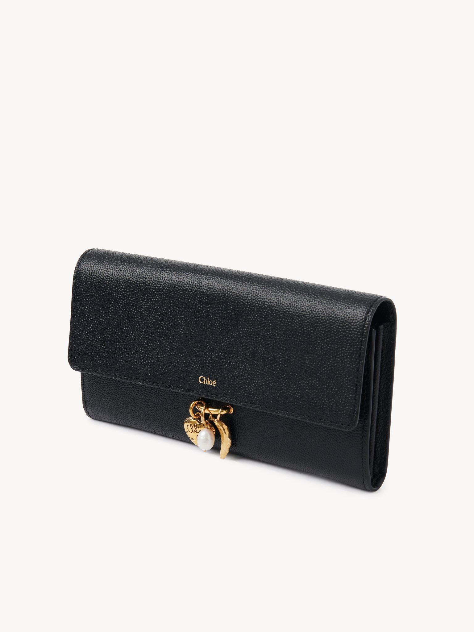 Chloé Charms long wallet with flap in grained leather Product Image
