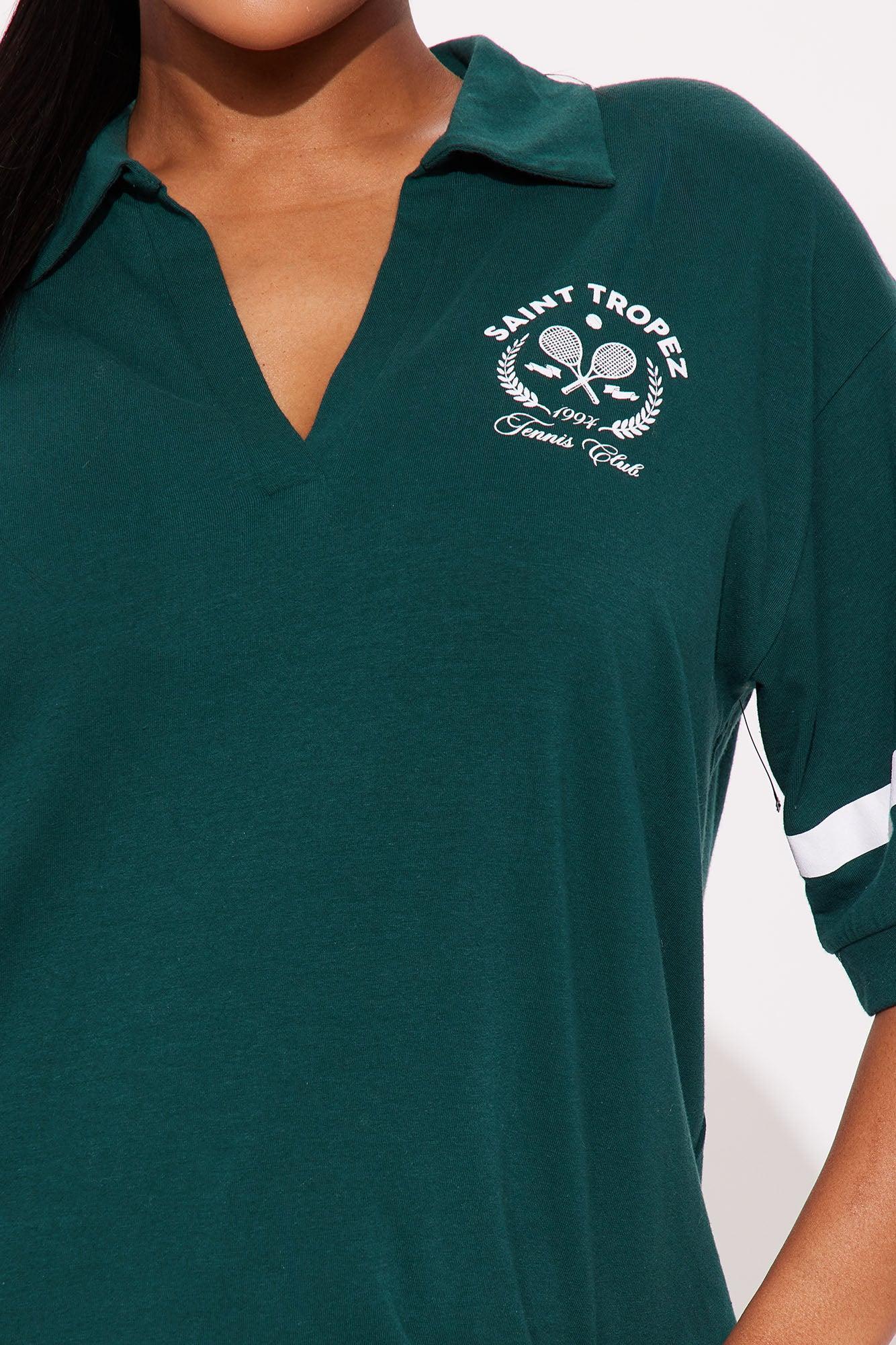 St. Tropez Tennis Club Polo Top - Hunter Product Image