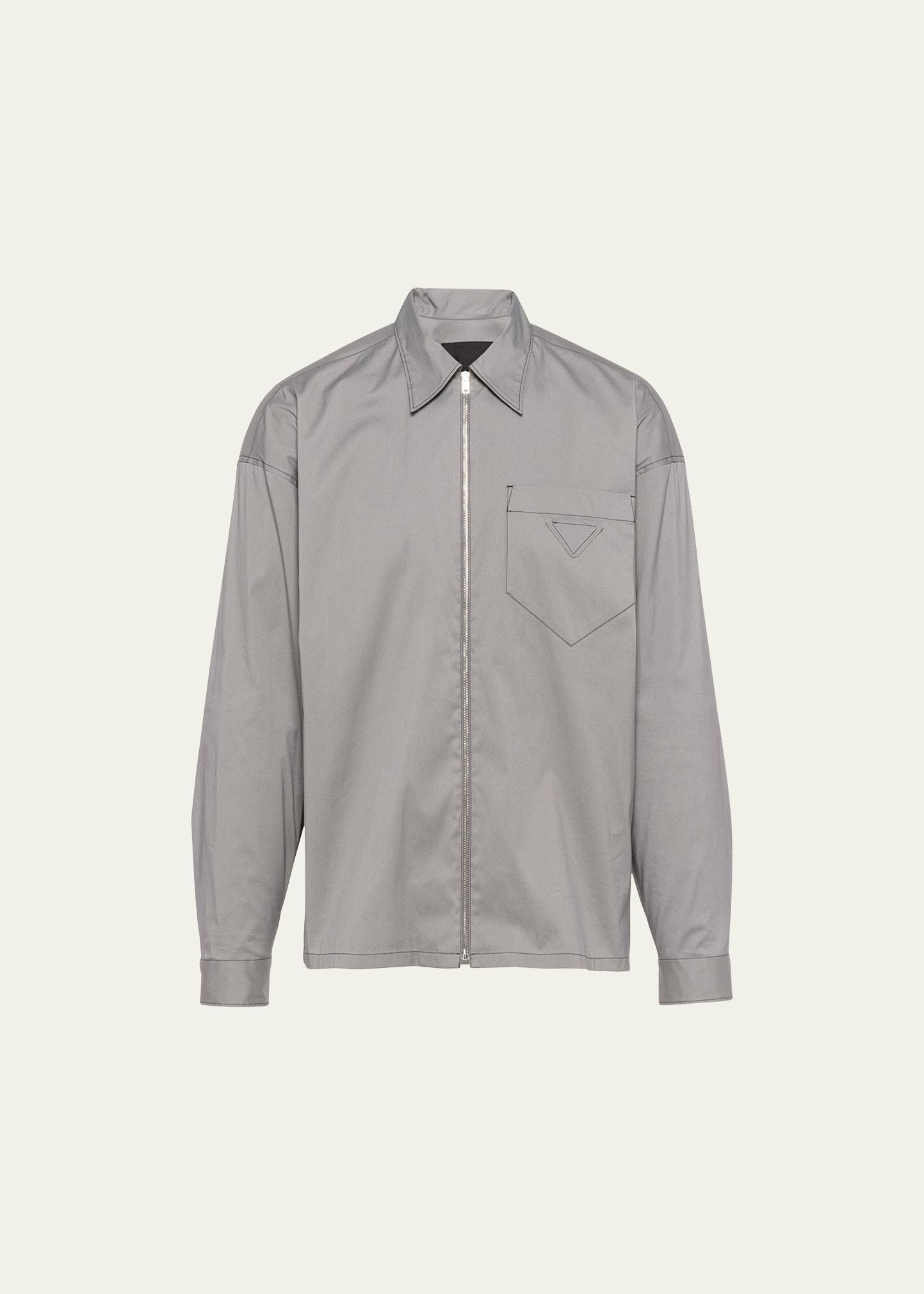 Mens Full-Zip Stretch Poplin Shirt Product Image