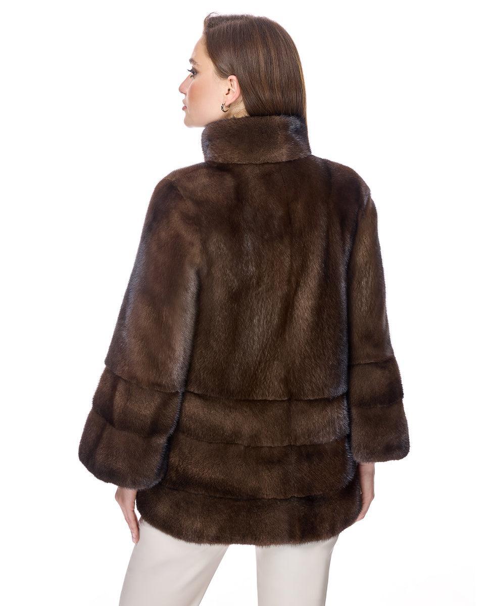 Mink Jacket with Horizontal Hem Product Image