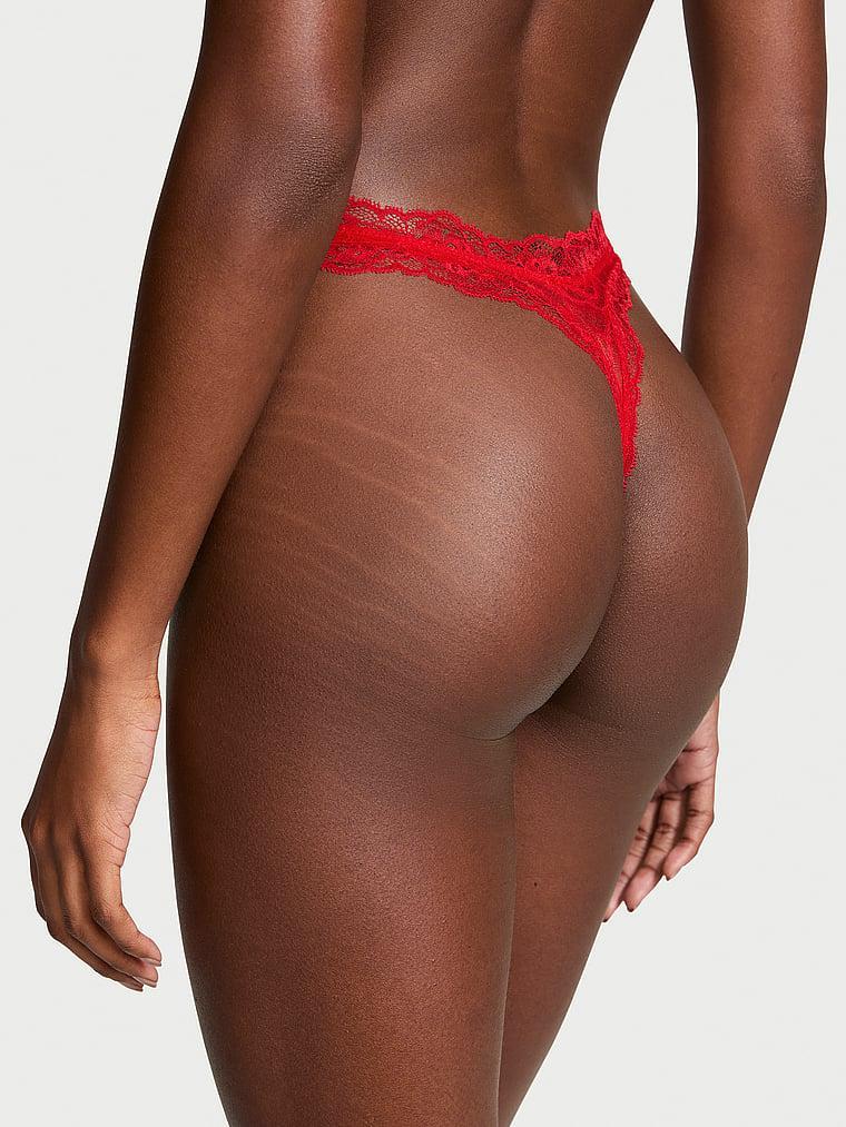 Rose Lace High-Leg Thong Panty Product Image